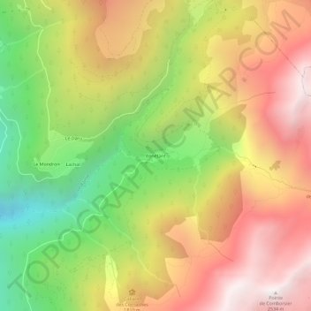 Mappa topografica Bénétant, altitudine, rilievo