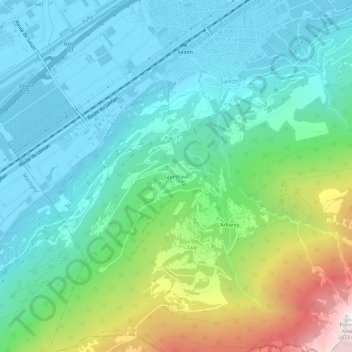 Mappa topografica Sapinhaut, altitudine, rilievo