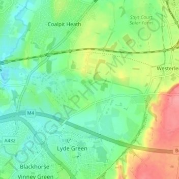 Mappa topografica Henfield, altitudine, rilievo