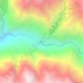 Mappa topografica Secsi, altitudine, rilievo