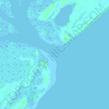 Mappa topografica Capers Inlet, altitudine, rilievo