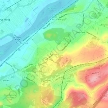 Mappa topografica Inkerman, altitudine, rilievo