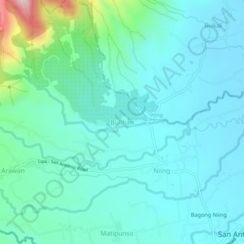 Mappa topografica Bulihan, altitudine, rilievo