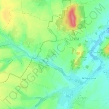 Mappa topografica Sucé, altitudine, rilievo