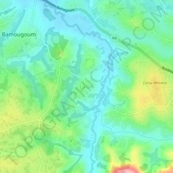 Mappa topografica La'tsit, altitudine, rilievo
