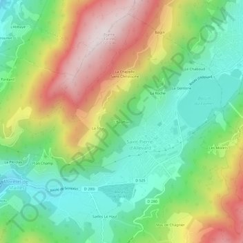 Mappa topografica L'Écoffon, altitudine, rilievo