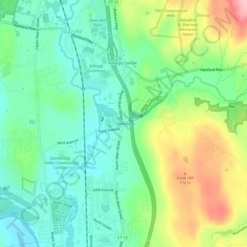Mappa topografica Elmville, altitudine, rilievo