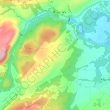 Mappa topografica Fanellan, altitudine, rilievo