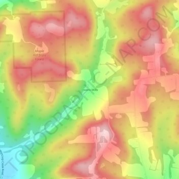 Mappa topografica Owens Mills, altitudine, rilievo