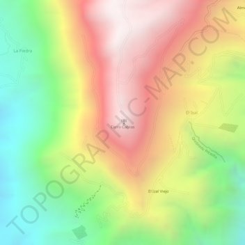 Mappa topografica Cerro Cabras, altitudine, rilievo