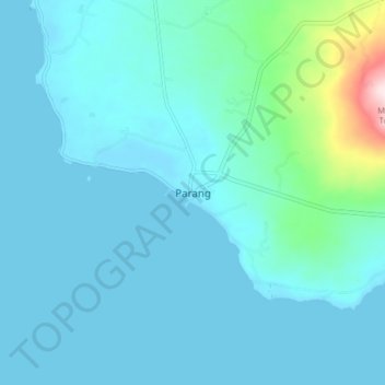 Mappa topografica Parang, altitudine, rilievo