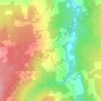 Mappa topografica Eaton Corner, altitudine, rilievo