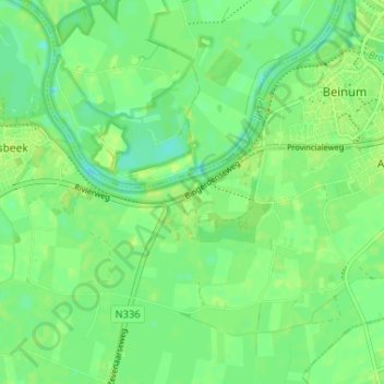 Mappa topografica Bingerden, altitudine, rilievo