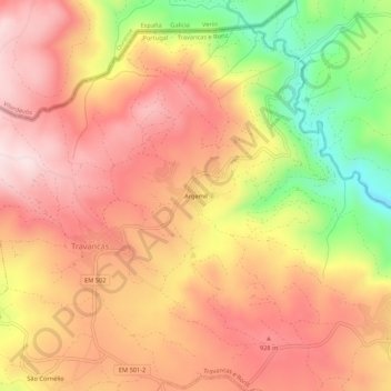 Mappa topografica Argemil, altitudine, rilievo