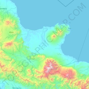 Mappa topografica Tufi District, altitudine, rilievo