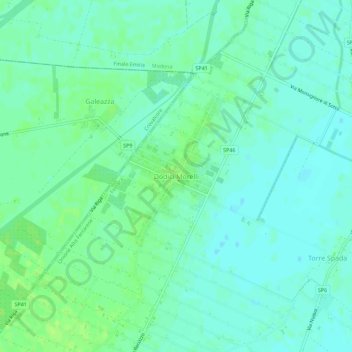 Mappa topografica Dodici Morelli, altitudine, rilievo