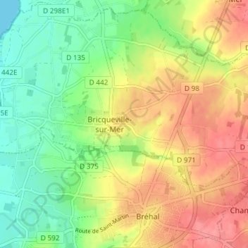 Mappa topografica Le Pontois, altitudine, rilievo
