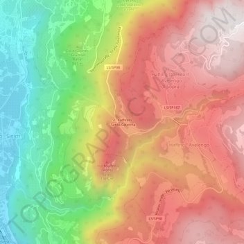 Mappa topografica Santa Caterina, altitudine, rilievo