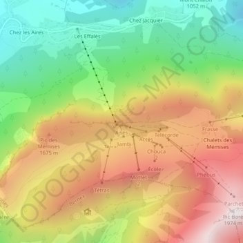 Mappa topografica ME 15-1, altitudine, rilievo