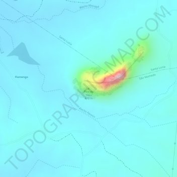 Mappa topografica Pico do Yayu, altitudine, rilievo
