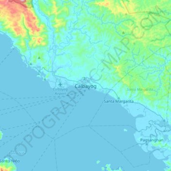 Mappa topografica Calbayog, altitudine, rilievo