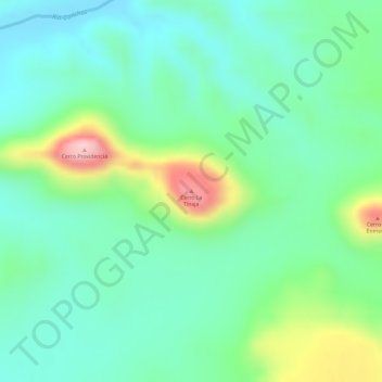 Mappa topografica Cerro La Tinaja, altitudine, rilievo