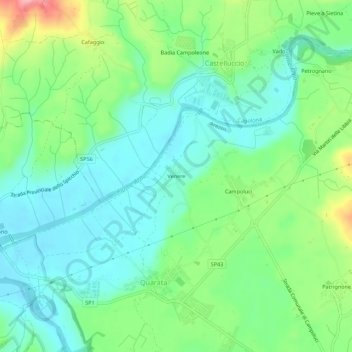 Mappa topografica Venere, altitudine, rilievo