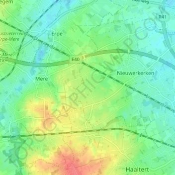 Mappa topografica Edixvelde, altitudine, rilievo