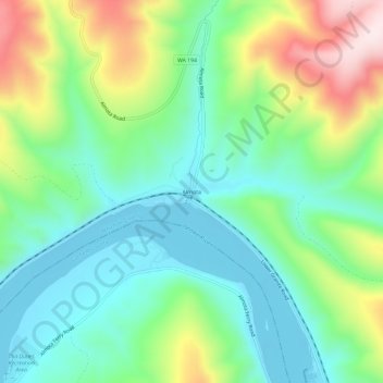 Mappa topografica Almota, altitudine, rilievo