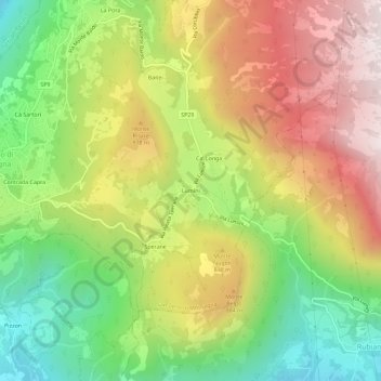 Mappa topografica Lumini, altitudine, rilievo