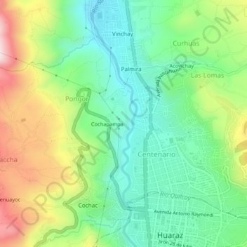 Mappa topografica Picup, altitudine, rilievo