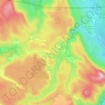 Mappa topografica Canto Perdix, altitudine, rilievo
