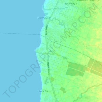 Mappa topografica Bubog, altitudine, rilievo