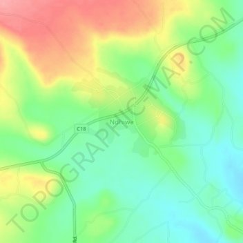 Mappa topografica Ndhiwa, altitudine, rilievo
