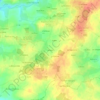 Mappa topografica Clairvaux, altitudine, rilievo