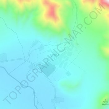Mappa topografica Nyoma, altitudine, rilievo