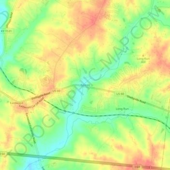 Mappa topografica Boston, altitudine, rilievo