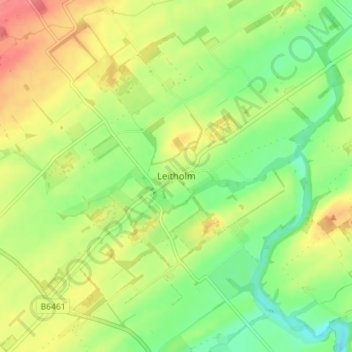 Mappa topografica Leitholm, altitudine, rilievo