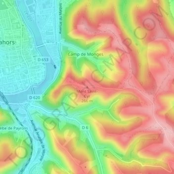 Mappa topografica Mont Saint-Cyr, altitudine, rilievo