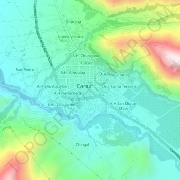 Mappa topografica Urb. La Esperanza, altitudine, rilievo
