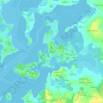 Mappa topografica Locoal, altitudine, rilievo