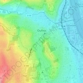 Mappa topografica La Sarra, altitudine, rilievo