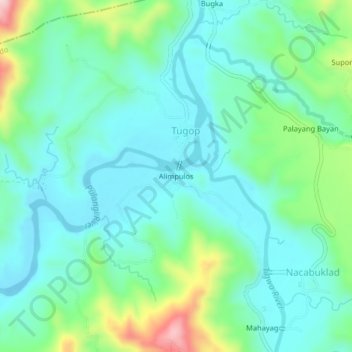 Mappa topografica Alimpulos, altitudine, rilievo