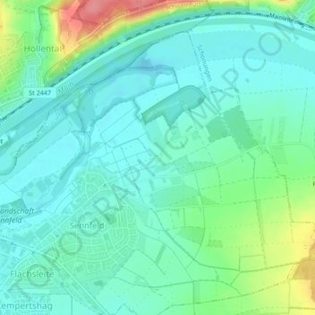 Mappa topografica Bad Sennfeld, altitudine, rilievo