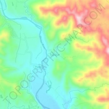 Mappa topografica Tupaya, altitudine, rilievo