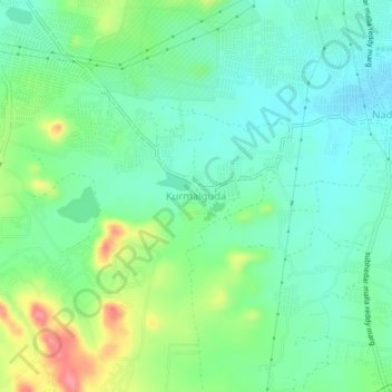 Mappa topografica Kurmalguda, altitudine, rilievo