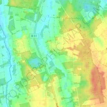 Mappa topografica Fesenfeld, altitudine, rilievo