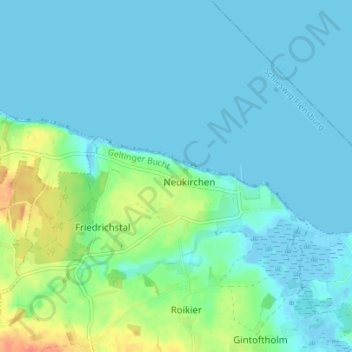 Mappa topografica Neukirchen, altitudine, rilievo