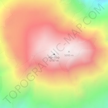 Mappa topografica Ağrı Dağı, altitudine, rilievo