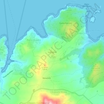 Mappa topografica La Ficaccia, altitudine, rilievo